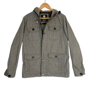 COTTON ON Nineteen Ninety One Wool Hoodie Utility Jacket Gray Size Small